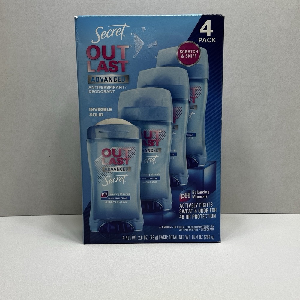 Secret Outlast Advanced Antiperspirant Deodorant Completely Clean 4 Pack 2.6oz